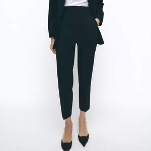 Zara Black Ankle Cropped Pants Tailored Fit